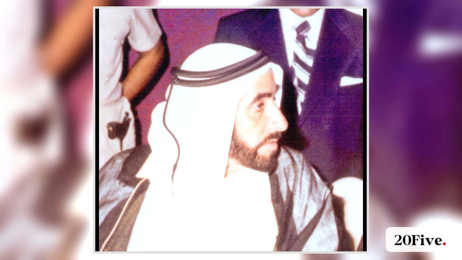 Sheikh Zayed bin Sultan Al Nahyan in a focused portrait for UAE Union Pledge Day