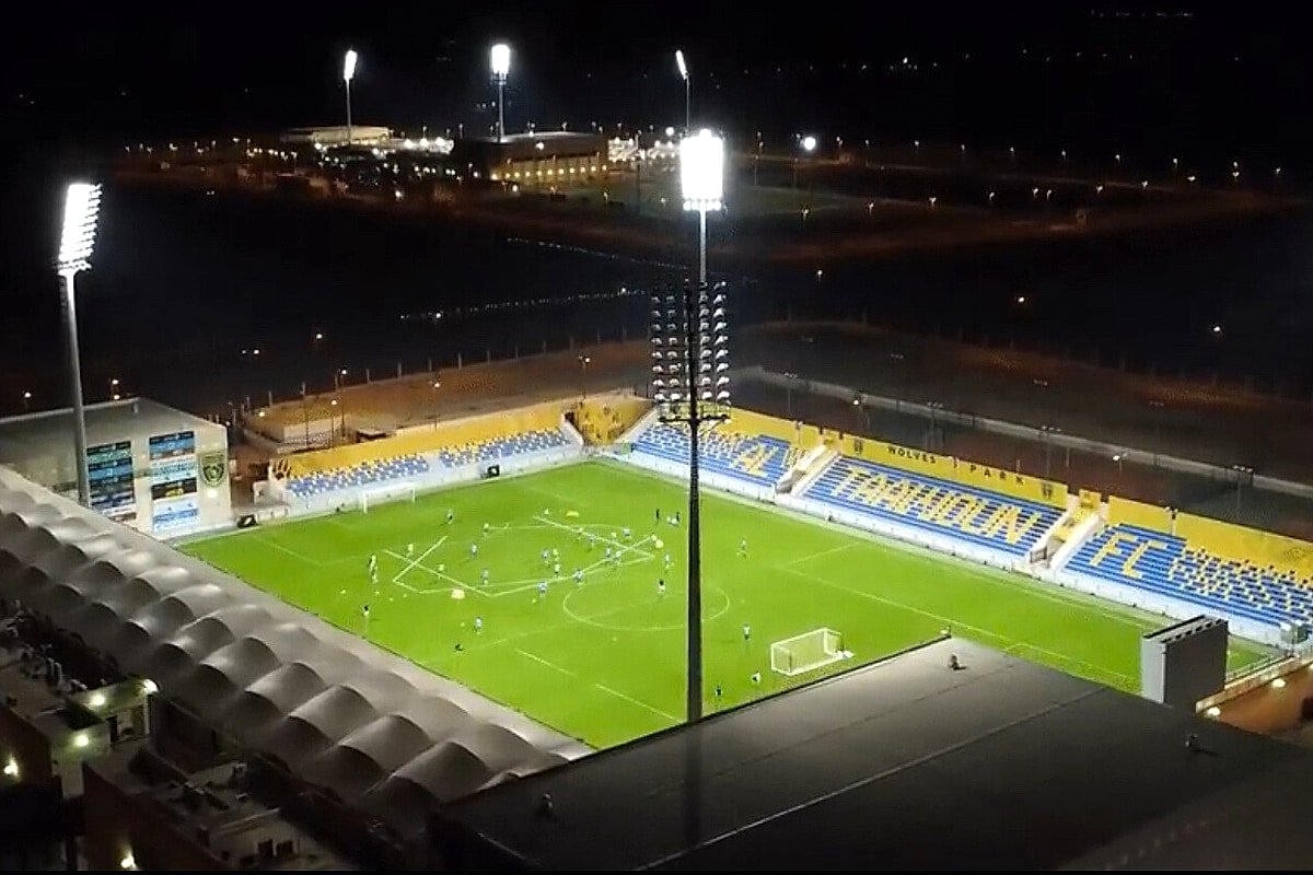 Aerial view of a Saudi football venue used to illustrate the Aramco Stadium investors story