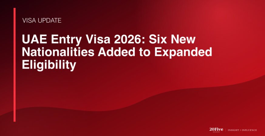 UAE entry visa 2026 featured editorial graphic by 20Five