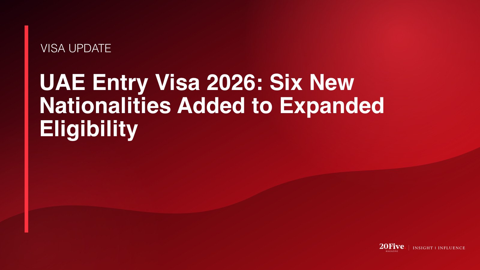 UAE entry visa 2026 featured editorial graphic by 20Five