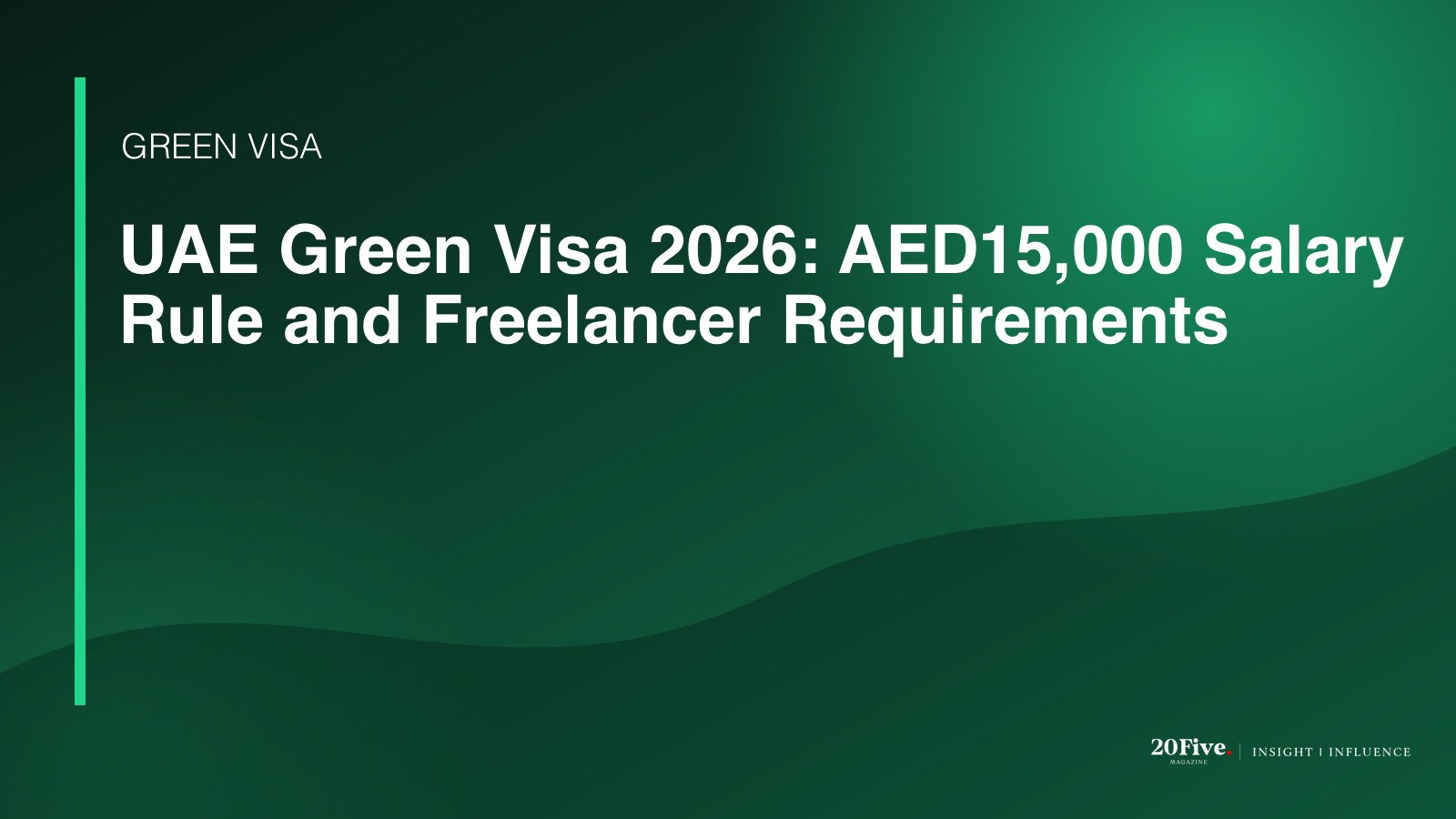 UAE Green Visa 2026 featured editorial graphic by 20Five