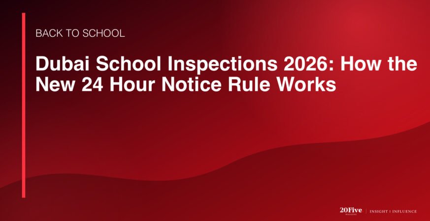 Dubai school inspections 2026 featured editorial graphic by 20Five