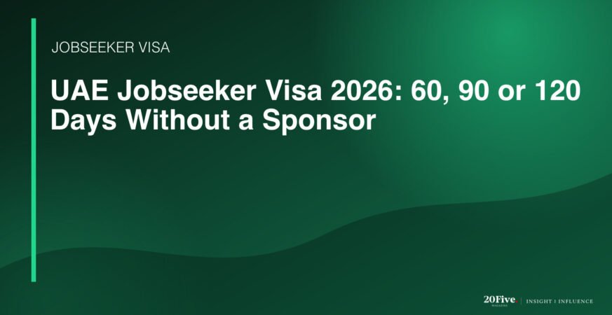 UAE Jobseeker Visa 2026 featured editorial graphic by 20Five